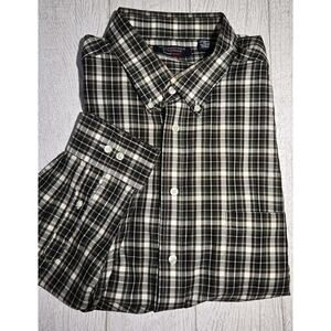 Roundtree & Yorke Casuals TRAVEL SMART Long Sleeve Plaid Button Down XXL Preppy